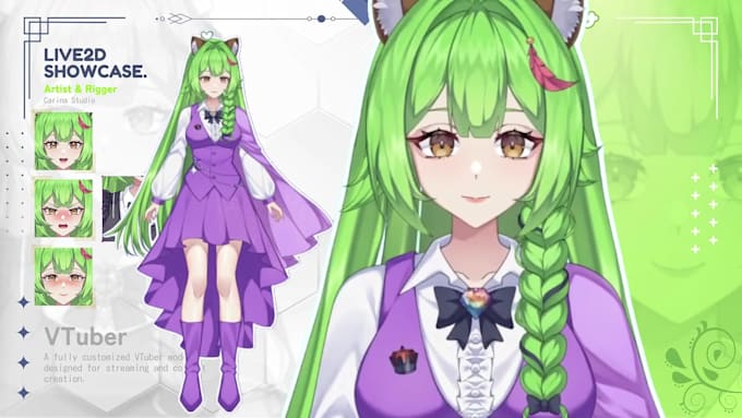 design and rig a custom anime live2d vtuber model