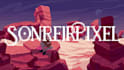 create retro 8bit style pixel art background illustration