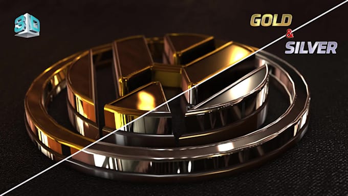 create this 3d gold or silver logo reveal