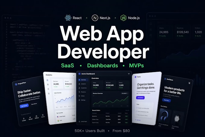 build a responsive react or nextjs web app for your business