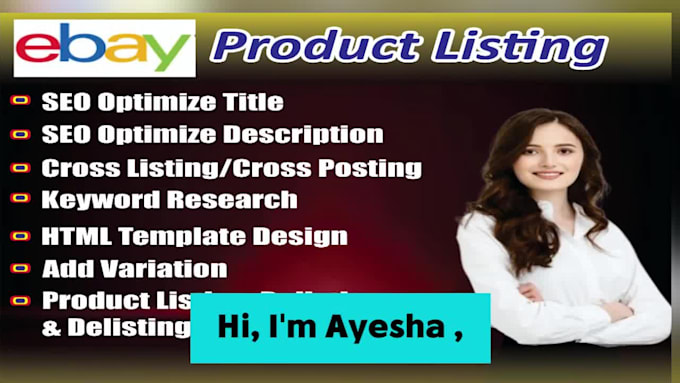 manage your complete ebay store listing, SEO, order fulfillment customer service
