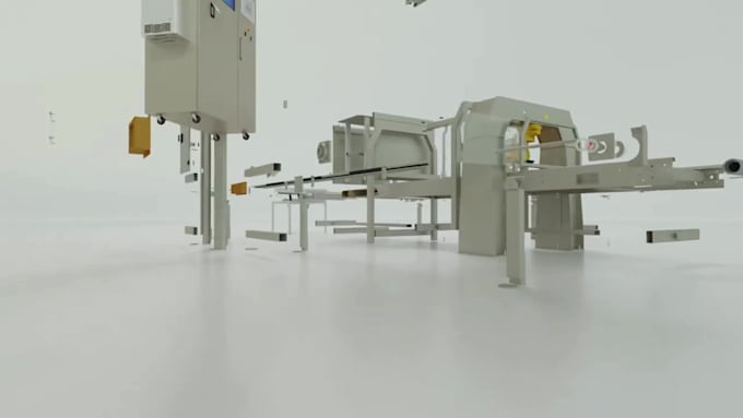 create 3d industrial robotic animation and 3d robotic arm video