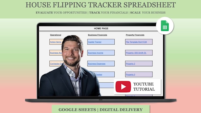 send a house flipping finance tracker google sheets
