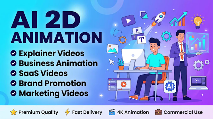 create a 2d cartoon animation video