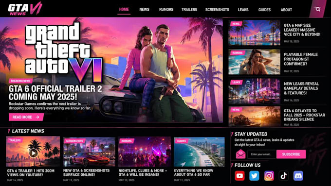build the best gta 6 automated gaming news website monetized with ads