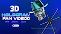 hd 3d product, logo video for hologram fan with effects