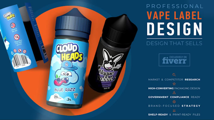 design label packaging for e liquid and vape products