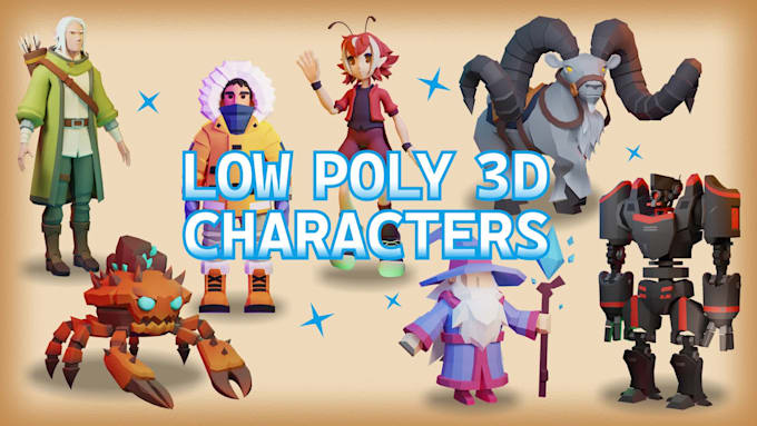model, rig, and animate stylized, low poly 3d character