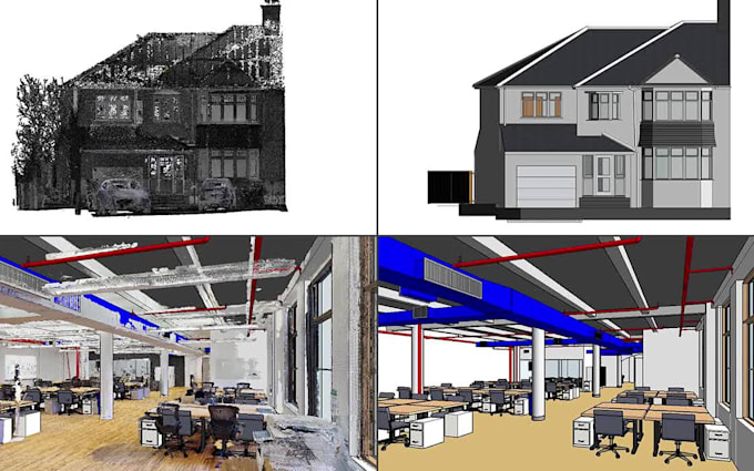create 3d model from point cloud, 2d cad, PDF or hand sketch