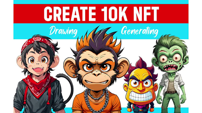 create custom nft art collection drawing traits, characters