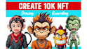 create custom nft art collection drawing traits, characters