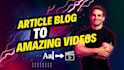 turn your script or article into video using stock footages