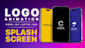 create splash screen logo animation in lottie json svg GIF
