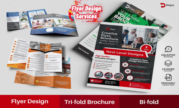 Do single sided, bifold, trifold, flyer, brochure designs by Dlogoz ...