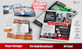 design custom bifold, trifold brochure, booklet, door hanger flyer, one pager
