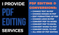 provide PDF conversion services