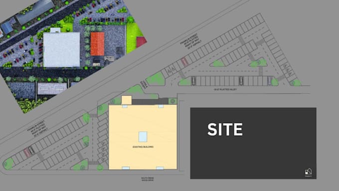 draft a professional site plan ,parking lot quickly