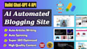 create automated blog, ai blogging website using chat gpt ai integration