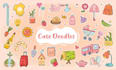 create cute chibi hand drawn kawaii doodle illustrations, stickers for you