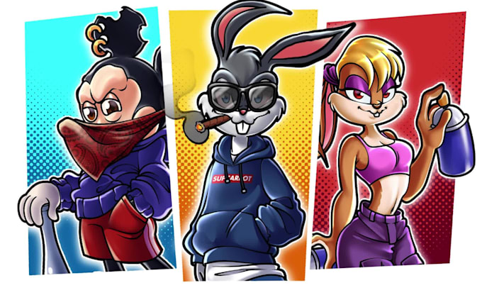 cartoon mascot logo, character design, illustration