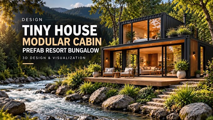 design tiny house, modular cabin and prefab resort bungalow