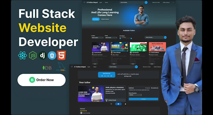 build online education website, full stack website