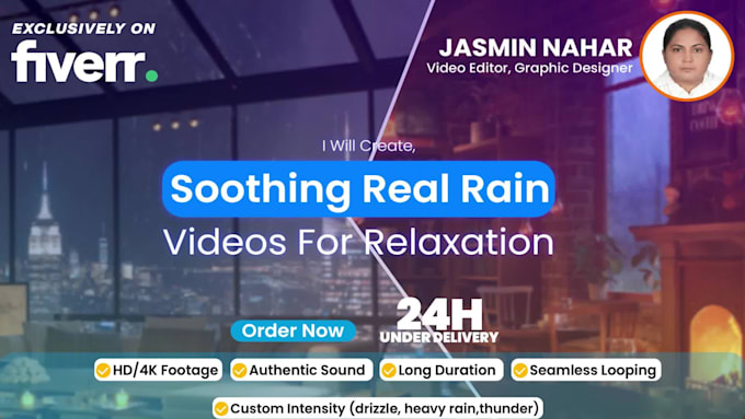 create shooting real rain videos for relaxation