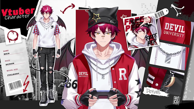 design high quality live2d vtuber model for vtube studio