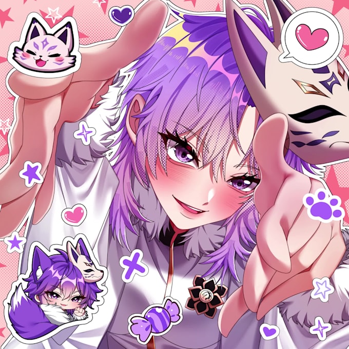 draw anime illustration for your oc, pfp, fanart, and character art