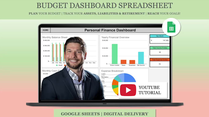 send you a budget finance dashboard google sheets