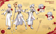 draw custom character sheet, character design, and furry reference sheet