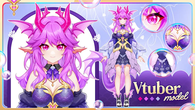 design and rig pro vtuber character in live2d for your stream