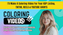 coloring video for KDP, tiktok, ig reels, shorts social media pages 9x16