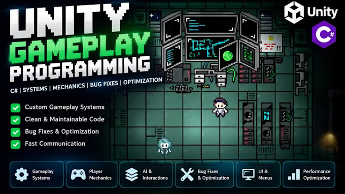 develop custom unity scripts and gameplay systems