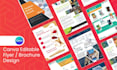 do editable canva brochure, canva flyer, canva trifold design