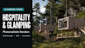 3d hospitality hotel resort and glamping design rendering walkthrough