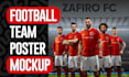 design a professional football team roster poster mockup