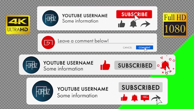 make custom subscribe, comment buttons
