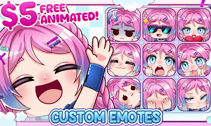 draw twitch emotes, animated emotes, sub badges for vtuber, discord and stream