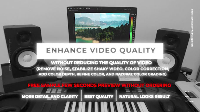 edit, cleanup, repair, enhance video quality with more detail and clarity result