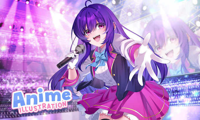 draw anime art character illustration for vtuber, oc and profile picture