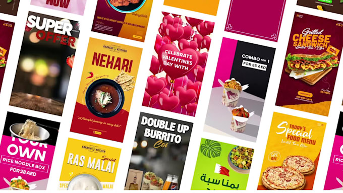 design food ads, banners, animations or videos for restaurants and social media