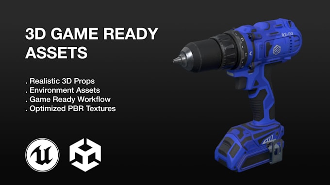 create realistic 3d game ready models and props