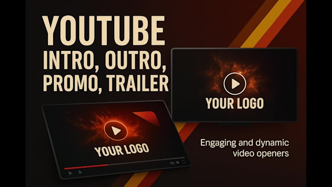do youtube intro outro video trailer promo or animated logo