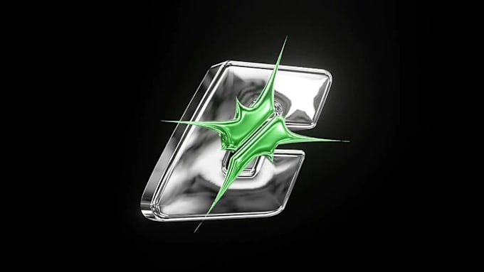 create shiny metallic 3d spinning logo animation