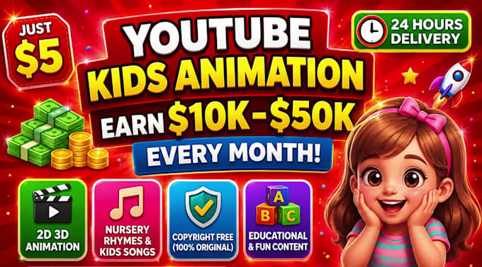 create best 2d kids learning videos for youtube
