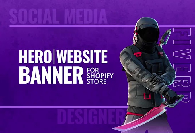 design hero image, header slider and website banner ads for shopify