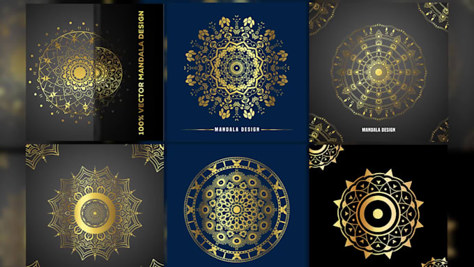 do custom premium mandala design and gold logo for you