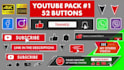 animations 52 buttons for youtube subscribe, comment, like, share, bell