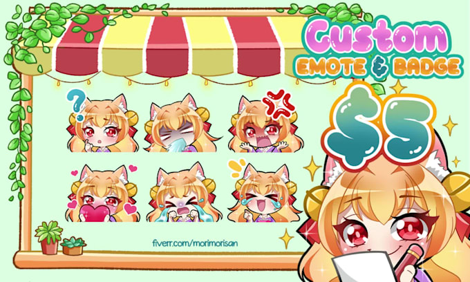 make cute emotes for twitch, kick, youtube and discord